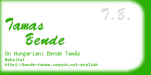 tamas bende business card